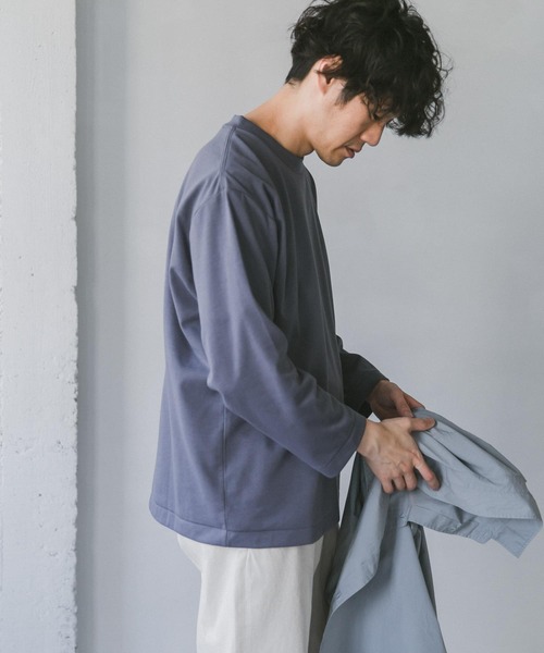 URBAN RESEARCH DOORS（アーバンリサーチドアーズ）の「ポンチ8分袖Tシャツ（Tシャツ/カットソー・メンズ・スミクロ/ブルー系その他/カーキ/ホワイト・40/38）」の5枚目の写真