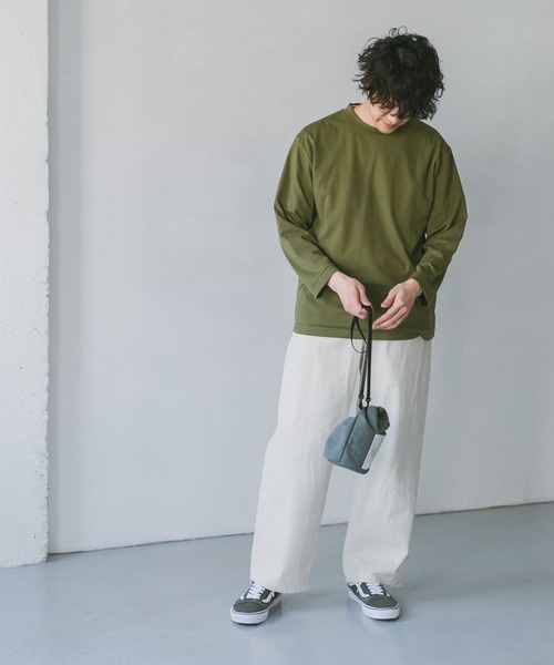 URBAN RESEARCH DOORS（アーバンリサーチドアーズ）の「ポンチ8分袖Tシャツ（Tシャツ/カットソー・メンズ・スミクロ/ブルー系その他/カーキ/ホワイト・40/38）」の12枚目の写真