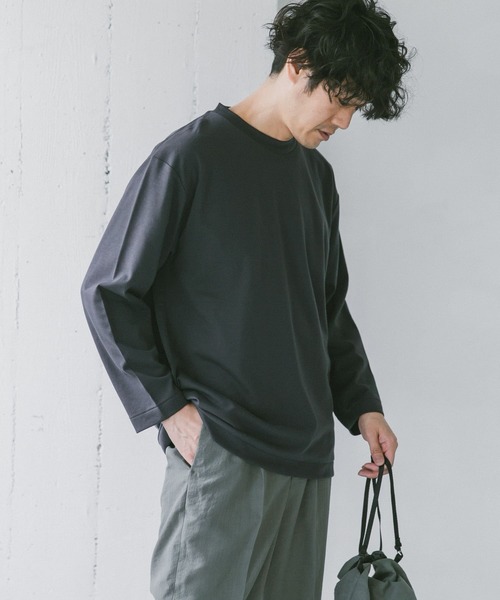 URBAN RESEARCH DOORS（アーバンリサーチドアーズ）の「ポンチ8分袖Tシャツ（Tシャツ/カットソー・メンズ・スミクロ/ブルー系その他/カーキ/ホワイト・40/38）」の19枚目の写真