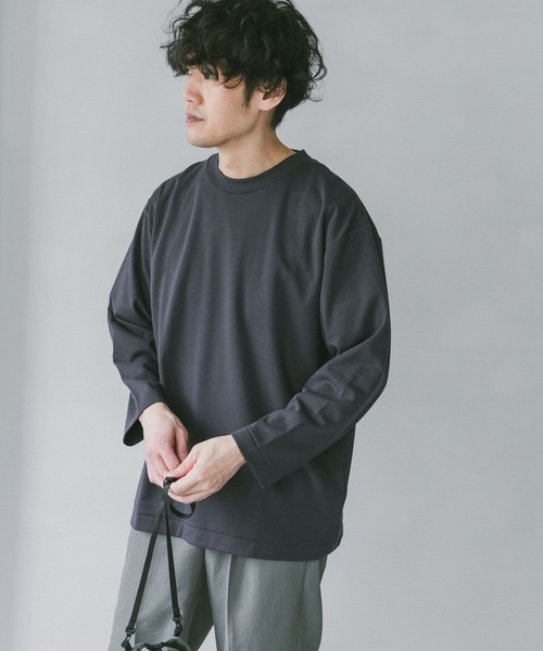 URBAN RESEARCH DOORS（アーバンリサーチドアーズ）の「ポンチ8分袖Tシャツ（Tシャツ/カットソー・メンズ・スミクロ/ブルー系その他/カーキ/ホワイト・40/38）」の7枚目の写真