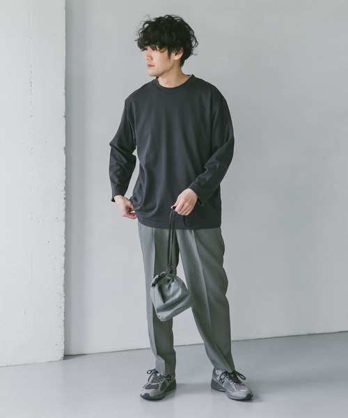 URBAN RESEARCH DOORS（アーバンリサーチドアーズ）の「ポンチ8分袖Tシャツ（Tシャツ/カットソー・メンズ・スミクロ/ブルー系その他/カーキ/ホワイト・40/38）」の13枚目の写真