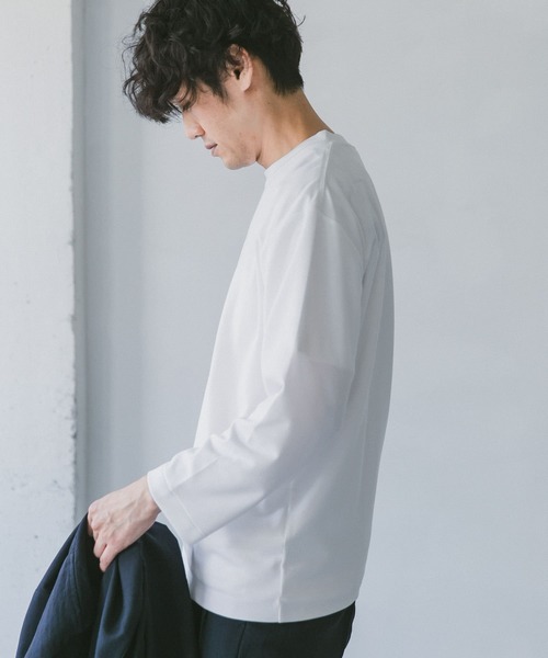 URBAN RESEARCH DOORS（アーバンリサーチドアーズ）の「ポンチ8分袖Tシャツ（Tシャツ/カットソー・メンズ・スミクロ/ブルー系その他/カーキ/ホワイト・40/38）」の20枚目の写真