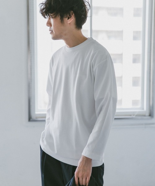 URBAN RESEARCH DOORS（アーバンリサーチドアーズ）の「ポンチ8分袖Tシャツ（Tシャツ/カットソー・メンズ・スミクロ/ブルー系その他/カーキ/ホワイト・40/38）」の14枚目の写真