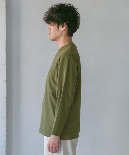 URBAN RESEARCH DOORS（アーバンリサーチドアーズ）の「ポンチ8分袖Tシャツ（Tシャツ/カットソー・メンズ・スミクロ/ブルー系その他/カーキ/ホワイト・40/38）」の21枚目の写真