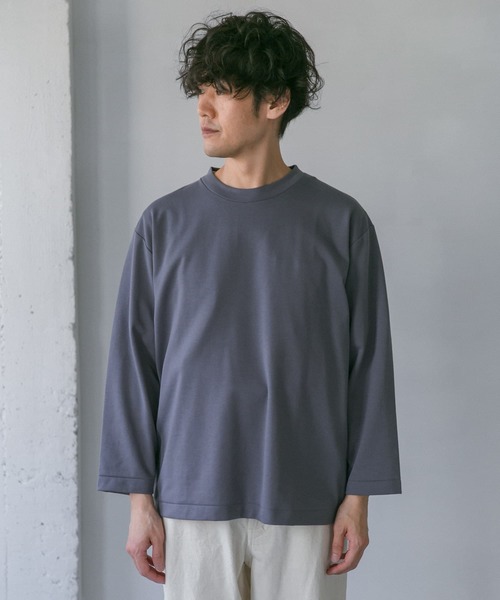 URBAN RESEARCH DOORS（アーバンリサーチドアーズ）の「ポンチ8分袖Tシャツ（Tシャツ/カットソー・メンズ・スミクロ/ブルー系その他/カーキ/ホワイト・40/38）」の9枚目の写真