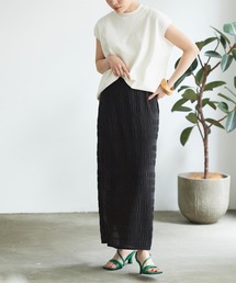 シャーリングタイトロングスカート