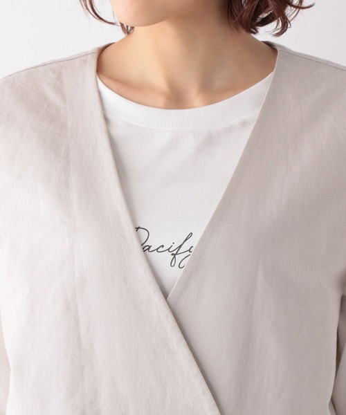 GLOBAL WORK(グローバルワーク)の「フレンチリネンコンジレ/272134(その他アウター・レディース・ブラック/グレイッシュベージュ/グリーン・FREE)」の13枚目の写真