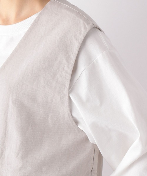 GLOBAL WORK(グローバルワーク)の「フレンチリネンコンジレ/272134(その他アウター・レディース・ブラック/グレイッシュベージュ/グリーン・FREE)」の11枚目の写真