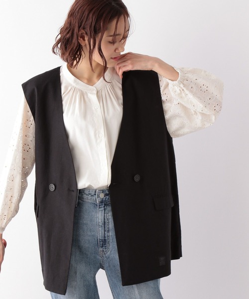 GLOBAL WORK(グローバルワーク)の「フレンチリネンコンジレ/272134(その他アウター・レディース・ブラック/グレイッシュベージュ/グリーン・FREE)」の17枚目の写真