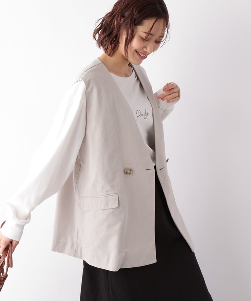 GLOBAL WORK(グローバルワーク)の「フレンチリネンコンジレ/272134(その他アウター・レディース・ブラック/グレイッシュベージュ/グリーン・FREE)」の22枚目の写真