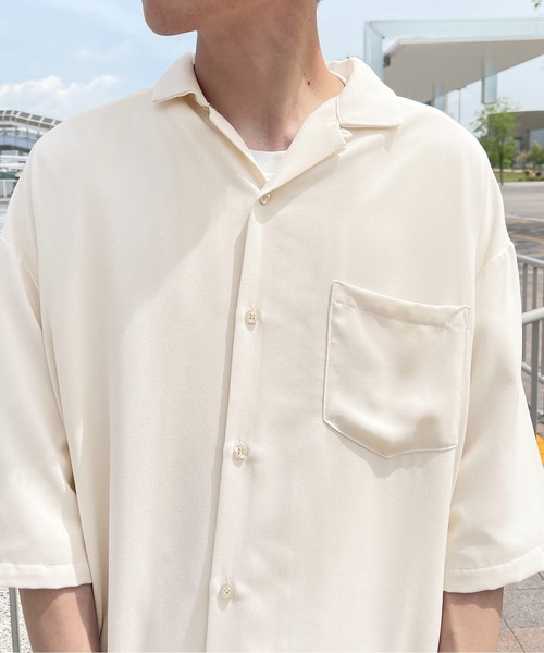 PairPair（ペアペア）の「BASICオープンカラーシャツ(ユニセックス)（シャツ/ブラウス・メンズ・グリーン/アイボリー/ブルー系・MEDIUM/LARGE）」の14枚目の写真