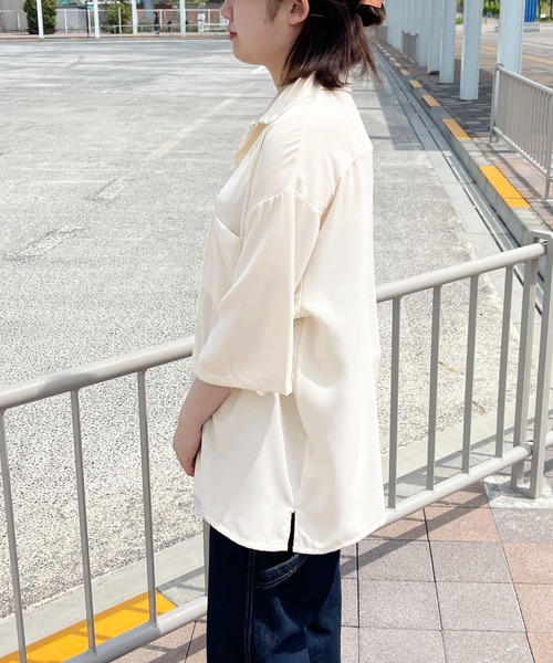 PairPair（ペアペア）の「BASICオープンカラーシャツ(ユニセックス)（シャツ/ブラウス・メンズ・グリーン/アイボリー/ブルー系・MEDIUM/LARGE）」の8枚目の写真