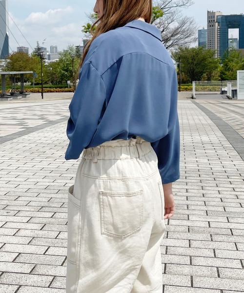 PairPair（ペアペア）の「BASICオープンカラーシャツ(ユニセックス)（シャツ/ブラウス・メンズ・グリーン/アイボリー/ブルー系・MEDIUM/LARGE）」の19枚目の写真