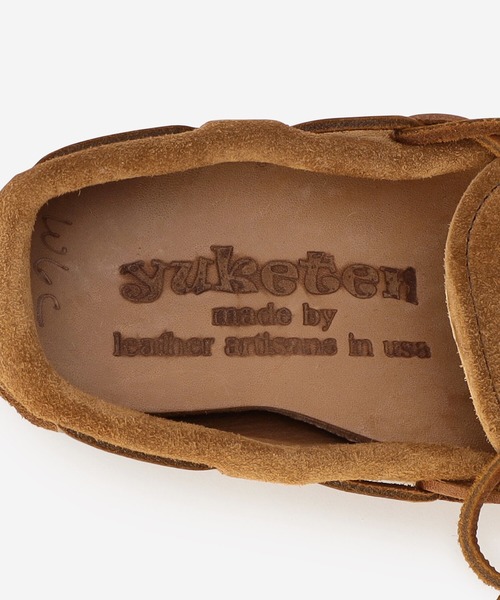 カナダ製YUKETENレザーモカシンデッキシューズ ベージュ26cm aw217 YUKETEN（ユケテン）の「YUKETEN/ユケテン HEX EYE BOAT