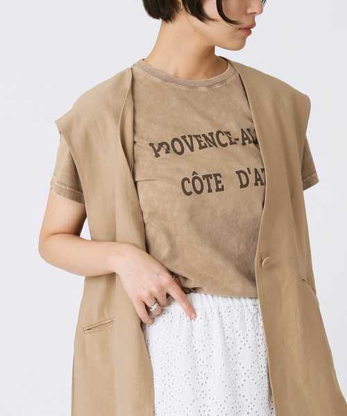 B.C STOCK(ベーセーストック)の「snowウォッシュロゴTシャツ(Tシャツ/カットソー・レディース・ブラウン/パープル/オレンジ・FREE)」の2枚目の写真