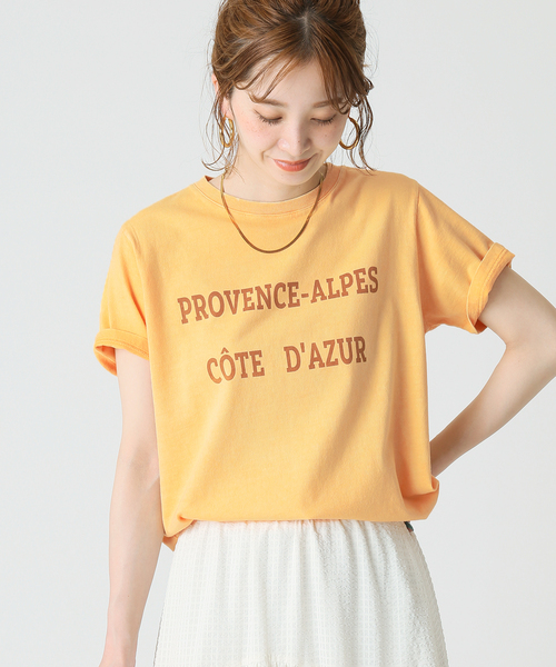 B.C STOCK(ベーセーストック)の「snowウォッシュロゴTシャツ(Tシャツ/カットソー・レディース・ブラウン/パープル/オレンジ・FREE)」の9枚目の写真