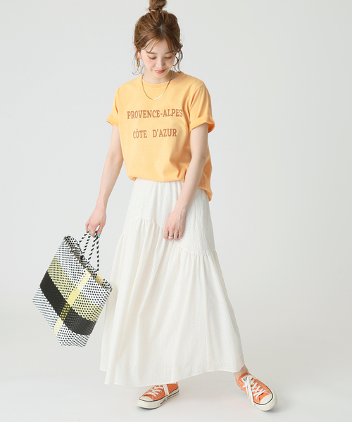 B.C STOCK(ベーセーストック)の「snowウォッシュロゴTシャツ(Tシャツ/カットソー・レディース・ブラウン/パープル/オレンジ・FREE)」の20枚目の写真