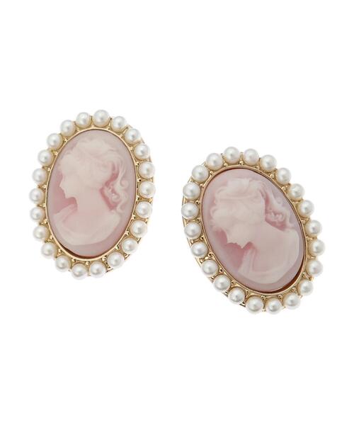 Maison de FLEUR（メゾンドフルール）の「カメオピアス（ピアス（両耳用）・レディース・ピンク・FREE）」の3枚目の写真