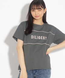 PINK-latte | 【コットン100％】3DロゴししゅうTシャツ(Tシャツ/カットソー)