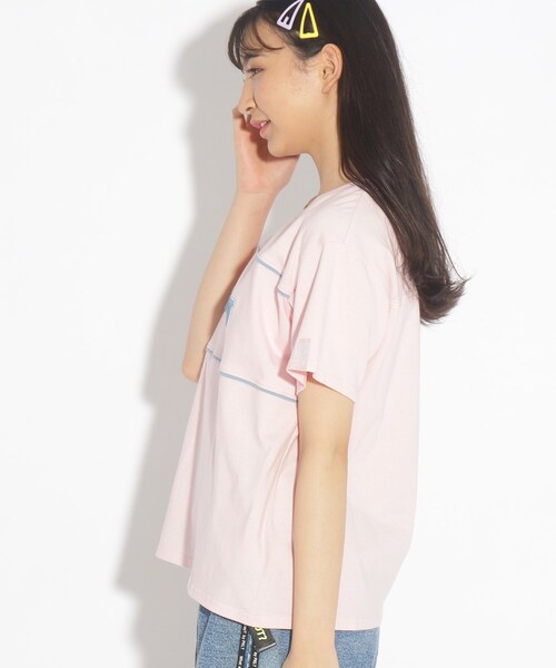 PINK-latte（ピンクラテ）の「◆【コットン100％】3DロゴししゅうTシャツ（Tシャツ/カットソー・キッズ・ブルー/オフホワイト/ベビーピンク/チャコールグレー・14/15 /16）」の9枚目の写真