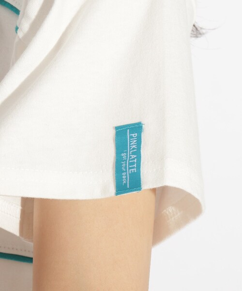 PINK-latte（ピンクラテ）の「◆【コットン100％】3DロゴししゅうTシャツ（Tシャツ/カットソー・キッズ・ブルー/オフホワイト/ベビーピンク/チャコールグレー・14/15 /16）」の17枚目の写真