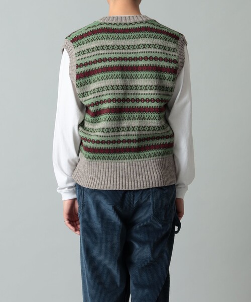 International Gallery BEAMS（インターナショナルギャラリービームス）の「J.J MERCER × International Gallery BEAMS / 別注 フェアアイルベスト（ニット/セーター・メンズ・オレンジ/ブラウン系その他・SMALL/MEDIUM/LARGE）」の6枚目の写真