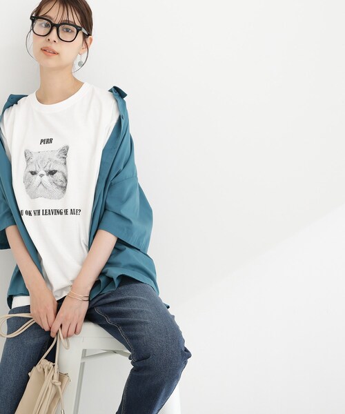 Cutie Blonde（キューティーブロンド）の「◆【S-L】アニマルプリントTシャツ（Tシャツ/カットソー・レディース・ブラック/オフホワイト/グリーン/ベージュ系その他3/ホワイト系3/ピンク系・01/02/03）」の3枚目の写真