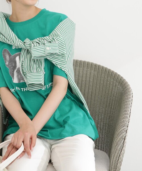 Cutie Blonde（キューティーブロンド）の「◆【S-L】アニマルプリントTシャツ（Tシャツ/カットソー・レディース・ブラック/オフホワイト/グリーン/ベージュ系その他3/ホワイト系3/ピンク系・01/02/03）」の5枚目の写真