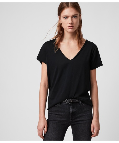 ALLSAINTS（オールセインツ）の「EMELYN TONIC T-SHIRT | EMELYN トニック Tシャツ（Tシャツ/カットソー・レディース・ブラック・M/L/S/XS）」の2枚目の写真