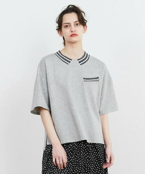 FRAPBOIS（フラボア）の「DBカット（Tシャツ/カットソー・レディース・ネイビー/トップグレー・1/2）」の2枚目の写真