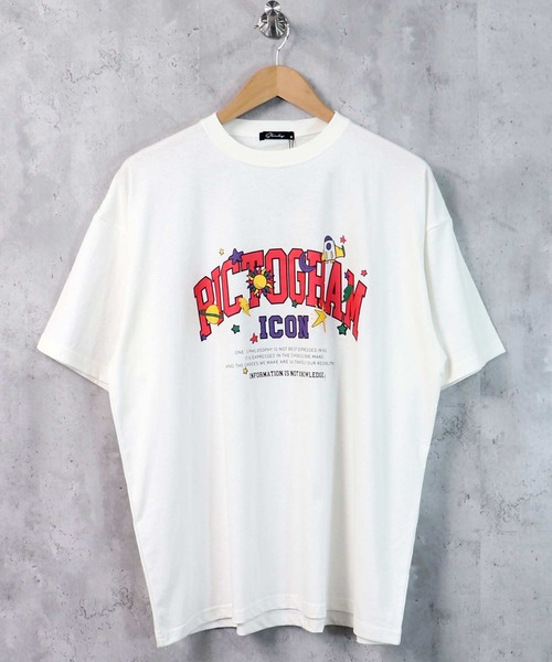 SHISKY（シスキー）の「ビッグシルエットプリントTシャツ（Tシャツ/カットソー・メンズ・ブラック/ベージュ/オフホワイト/ミント/ラベンダー/ホワイト系/ホワイト系1/ブラック系/ブラック系1・M/L/XL）」の3枚目の写真