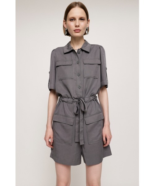 SLY（スライ）の「MILITARY S/ROMPERS ミリタリー ショート ロンパース（つなぎ/オールインワン・レディース・ブラック/グレー/ライトイエロー・FREE）」の17枚目の写真