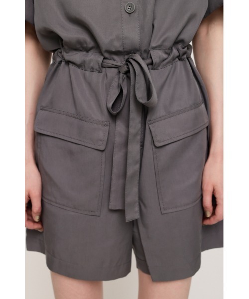 SLY（スライ）の「MILITARY S/ROMPERS ミリタリー ショート ロンパース（つなぎ/オールインワン・レディース・ブラック/グレー/ライトイエロー・FREE）」の7枚目の写真