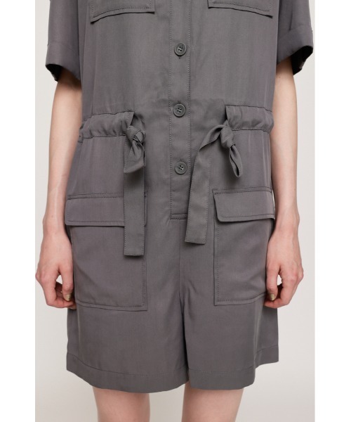 SLY（スライ）の「MILITARY S/ROMPERS ミリタリー ショート ロンパース（つなぎ/オールインワン・レディース・ブラック/グレー/ライトイエロー・FREE）」の10枚目の写真