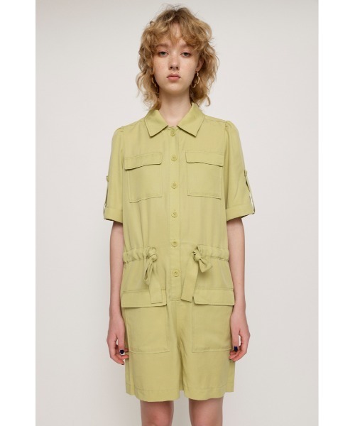 SLY（スライ）の「MILITARY S/ROMPERS ミリタリー ショート ロンパース（つなぎ/オールインワン・レディース・ブラック/グレー/ライトイエロー・FREE）」の5枚目の写真