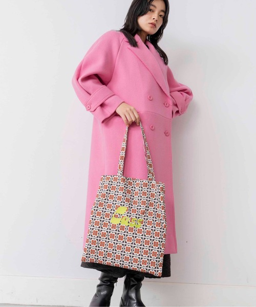 Casselini(キャセリーニ)の「Casselini(キャセリーニ)ジオメトリック刺繍トート(トートバッグ・レディース・ブラック/ピンク/ブルー・FREE)」の8枚目の写真