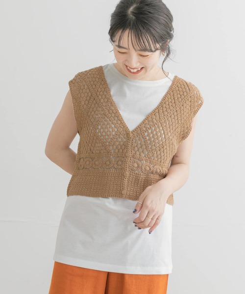 ITEMS URBANRESEARCH(アイテムズ アーバンリサーチ)の「ニットベストセットTシャツ(Tシャツ/カットソー・レディース・オレンジ/ブラック/オフホワイト・FREE)」の12枚目の写真
