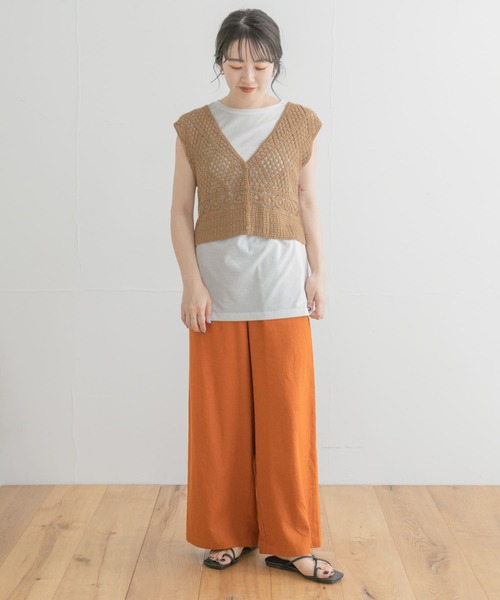 ITEMS URBANRESEARCH(アイテムズ アーバンリサーチ)の「ニットベストセットTシャツ(Tシャツ/カットソー・レディース・オレンジ/ブラック/オフホワイト・FREE)」の20枚目の写真