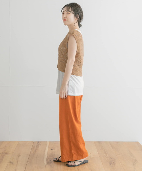 ITEMS URBANRESEARCH(アイテムズ アーバンリサーチ)の「ニットベストセットTシャツ(Tシャツ/カットソー・レディース・オレンジ/ブラック/オフホワイト・FREE)」の9枚目の写真