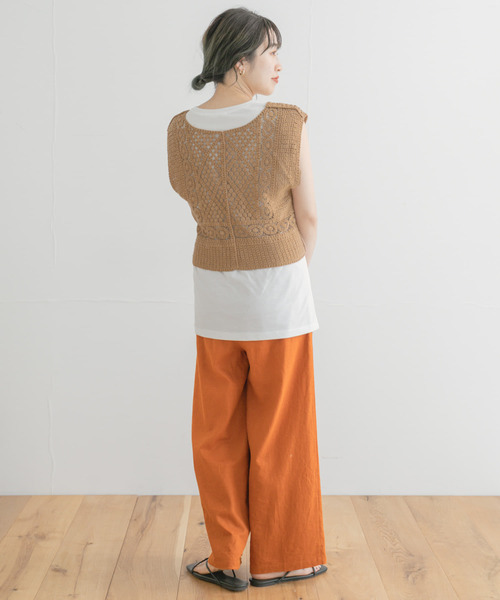 ITEMS URBANRESEARCH(アイテムズ アーバンリサーチ)の「ニットベストセットTシャツ(Tシャツ/カットソー・レディース・オレンジ/ブラック/オフホワイト・FREE)」の13枚目の写真