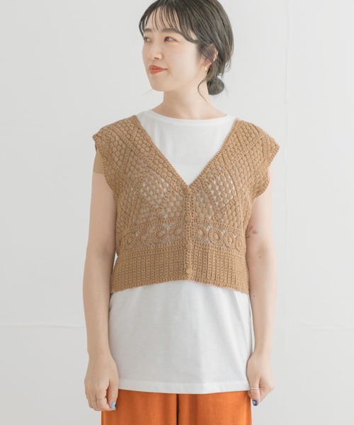 ITEMS URBANRESEARCH(アイテムズ アーバンリサーチ)の「ニットベストセットTシャツ(Tシャツ/カットソー・レディース・オレンジ/ブラック/オフホワイト・FREE)」の11枚目の写真