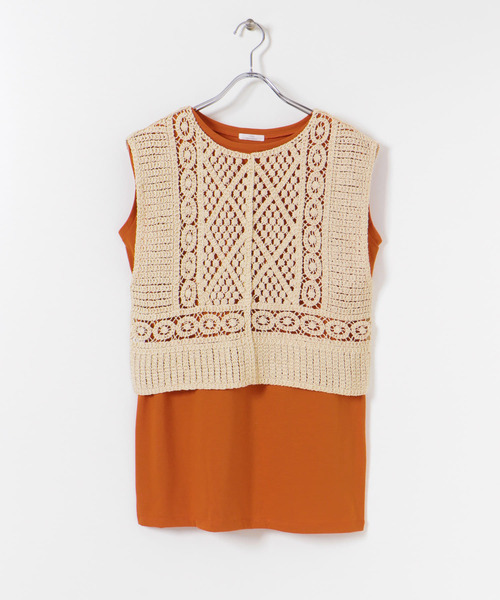 ITEMS URBANRESEARCH(アイテムズ アーバンリサーチ)の「ニットベストセットTシャツ(Tシャツ/カットソー・レディース・オレンジ/ブラック/オフホワイト・FREE)」の19枚目の写真