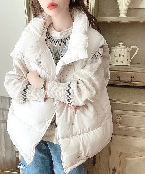 もく、イエナ⭐︎オフホワイトベストダウン moment+（モーメントプラス）の「【累計販売枚数1万枚突破！】オーバー