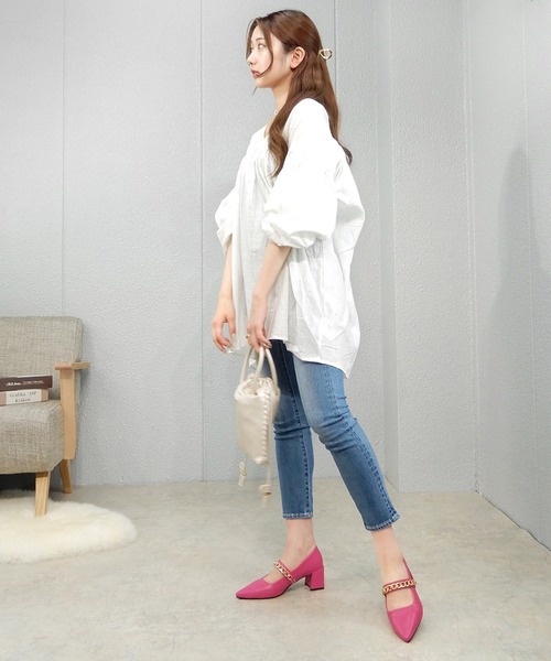 alala(アララ)の「GDチェーンメリージェーンポインテッド(パンプス・レディース・ブラック/ピンク/シルバー/グリーン・LL/S/M/L)」の8枚目の写真