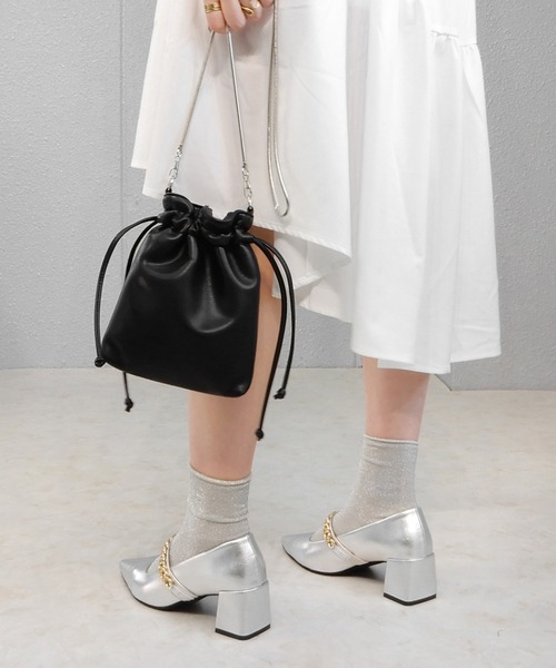 alala(アララ)の「GDチェーンメリージェーンポインテッド(パンプス・レディース・ブラック/ピンク/シルバー/グリーン・LL/S/M/L)」の10枚目の写真