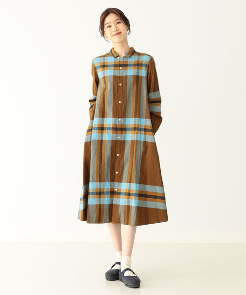 BEAMS BOY ビームスボーイ ネルチェック ヘンリーワンピース 13260154101_C_1.jpg