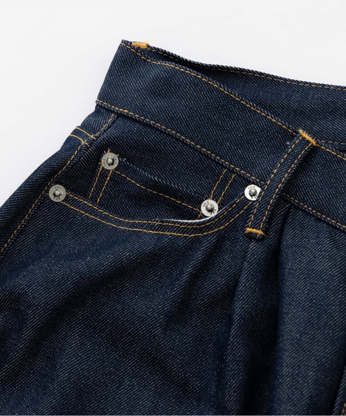 SEA（シー）の「藍染 セルヴィッチ ワサビデニム（デニムパンツ・レディース・ネイビー・1/0）」の8枚目の写真