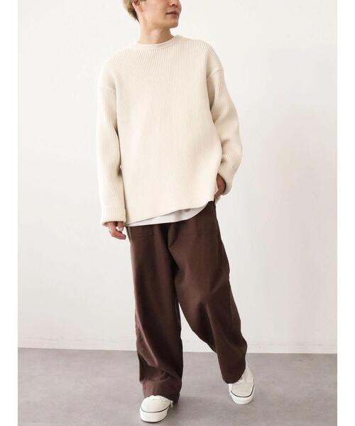 CRAFT STANDARD BOUTIQUE(クラフトスタンダードブティック)の「ライトニットリブBIGプルオーバー *◆(ニット/セーター・メンズ・ブラック/アイボリー/モカ・LL/M/L)」の22枚目の写真