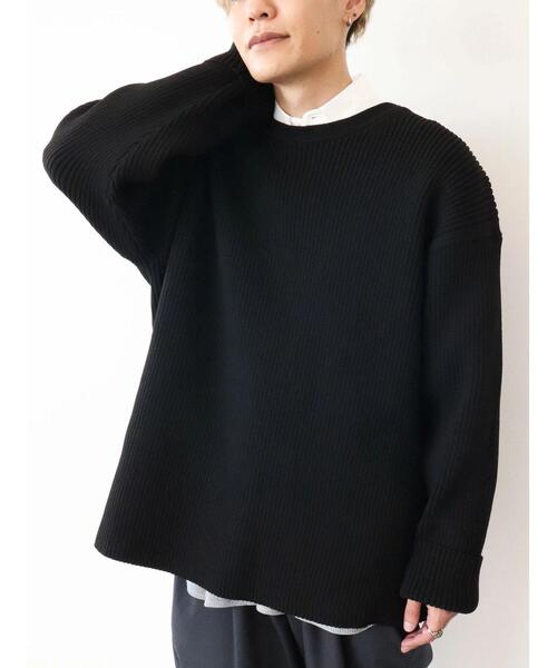 CRAFT STANDARD BOUTIQUE(クラフトスタンダードブティック)の「ライトニットリブBIGプルオーバー *◆(ニット/セーター・メンズ・ブラック/アイボリー/モカ・LL/M/L)」の20枚目の写真
