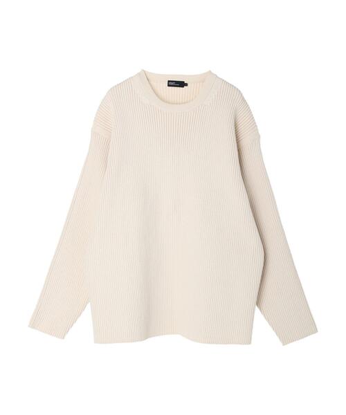 CRAFT STANDARD BOUTIQUE(クラフトスタンダードブティック)の「ライトニットリブBIGプルオーバー *◆(ニット/セーター・メンズ・ブラック/アイボリー/モカ・LL/M/L)」の6枚目の写真